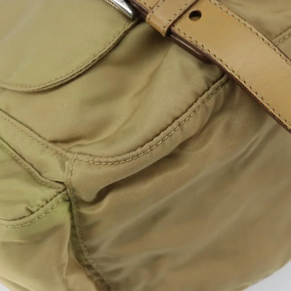 Authentic PRADA Shoulder Bag Nylon Beige Silver - Picture 6 of 16